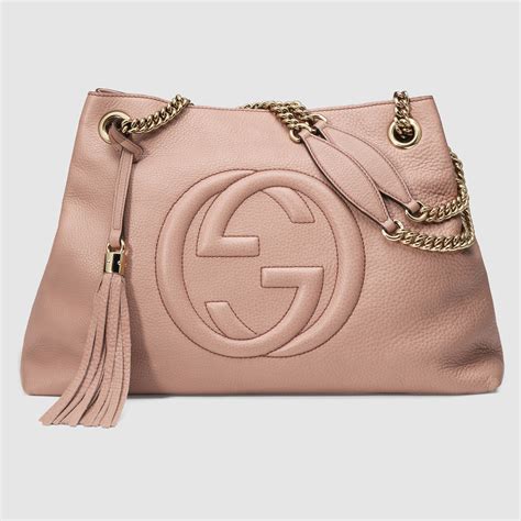 pink and tan gucci purse|Gucci soho shoulder bag large.